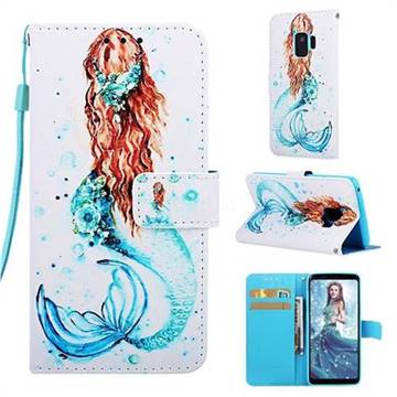 Mermaid Matte Leather Wallet Phone Case for Samsung Galaxy S9