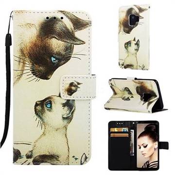 Cat Confrontation Matte Leather Wallet Phone Case for Samsung Galaxy S9