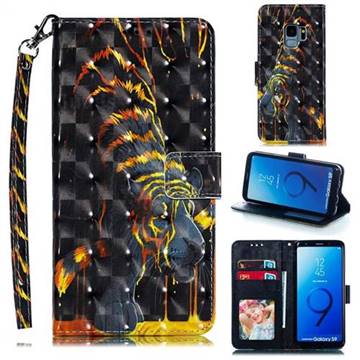 Tiger Totem 3D Painted Leather Phone Wallet Case for Samsung Galaxy S9