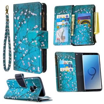 Blue Plum Binfen Color BF03 Retro Zipper Leather Wallet Phone Case for Samsung Galaxy S9