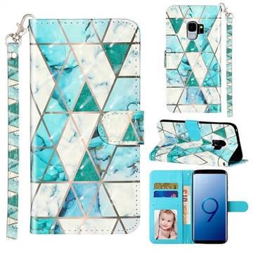 Stitching Marble 3D Leather Phone Holster Wallet Case for Samsung Galaxy S9