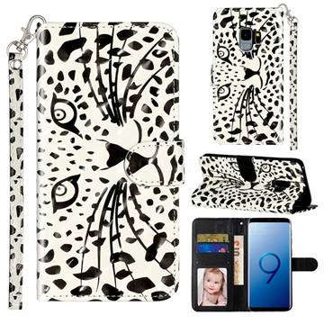 Leopard Panther 3D Leather Phone Holster Wallet Case for Samsung Galaxy S9