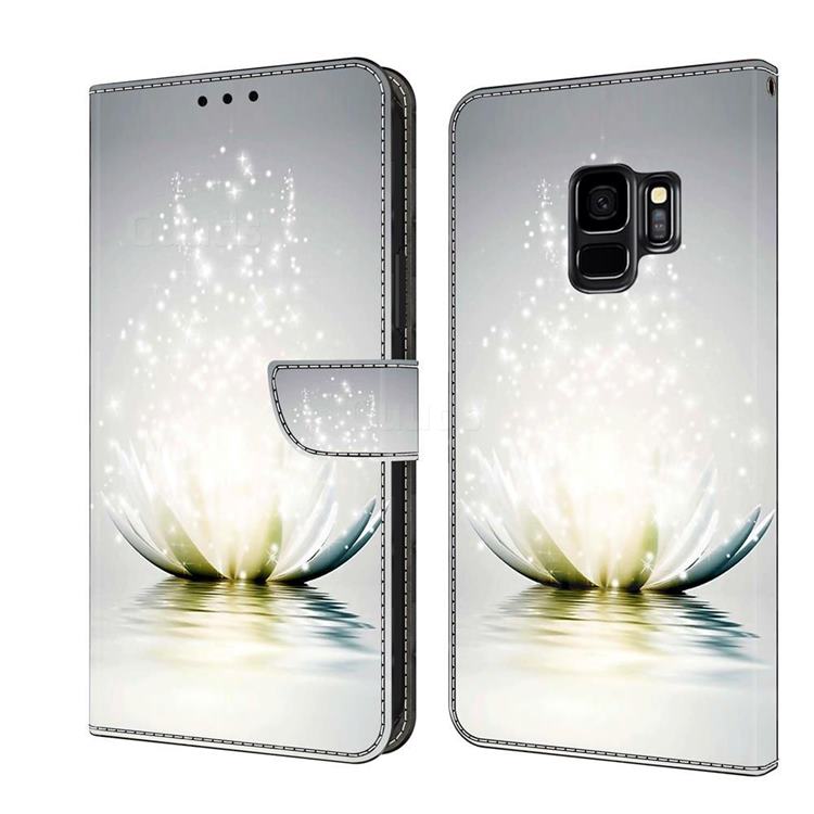 Flare lotus Crystal PU Leather Protective Wallet Case Cover for Samsung Galaxy S9