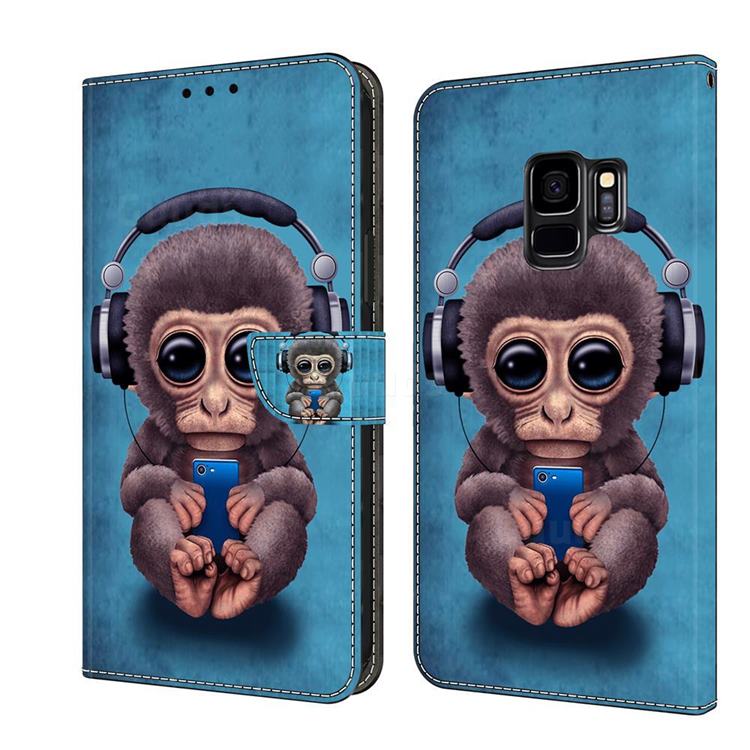 Cute Orangutan Crystal PU Leather Protective Wallet Case Cover for Samsung Galaxy S9