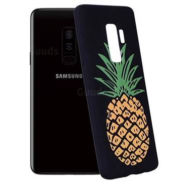 Big Pineapple 3D Embossed Relief Black Soft Back Cover for Samsung Galaxy S9 Plus(S9+)