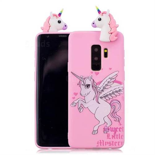 Wings Unicorn Soft 3D Climbing Doll Soft Case for Samsung Galaxy S9 Plus(S9+)