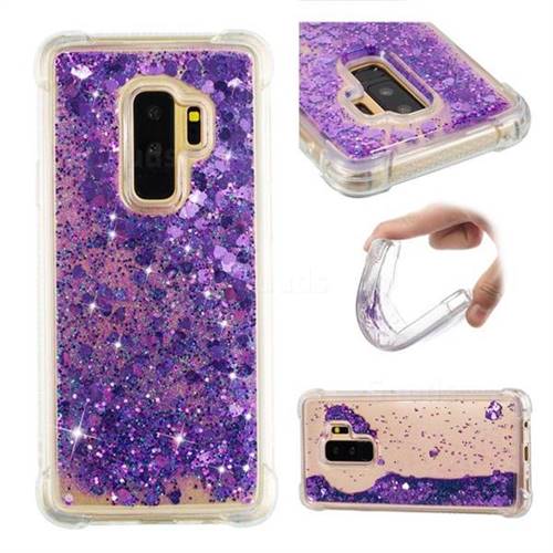 Dynamic Liquid Glitter Sand Quicksand Star TPU Case for Samsung Galaxy S9 Plus(S9+) - Purple