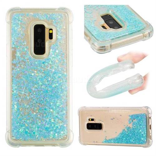 Dynamic Liquid Glitter Sand Quicksand TPU Case for Samsung Galaxy S9 Plus(S9+) - Silver Blue Star