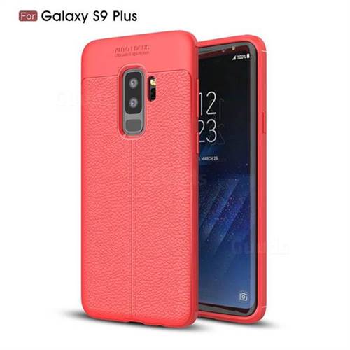 Luxury Auto Focus Litchi Texture Silicone TPU Back Cover for Samsung Galaxy S9 Plus(S9+) - Red