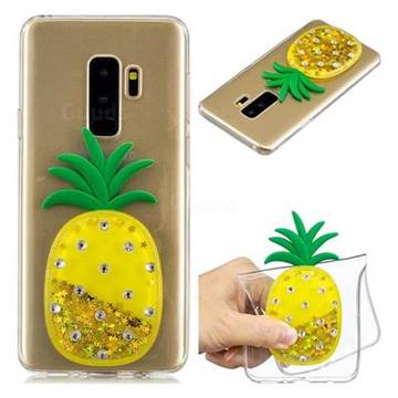 Gold Pineapple Liquid Quicksand Soft 3D Cartoon Case for Samsung Galaxy S9 Plus(S9+)