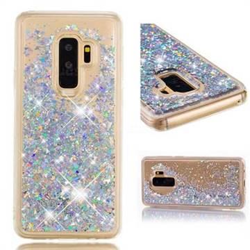 Dynamic Liquid Glitter Quicksand Sequins TPU Phone Case for Samsung Galaxy S9 Plus(S9+) - Silver