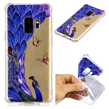 Peacock Butterfly Anti-fall Clear Varnish Soft TPU Back Cover for Samsung Galaxy S9 Plus(S9+)