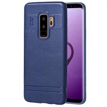 Litchi Grain Silicon Soft Phone Case for Samsung Galaxy S9 Plus(S9+) - Blue