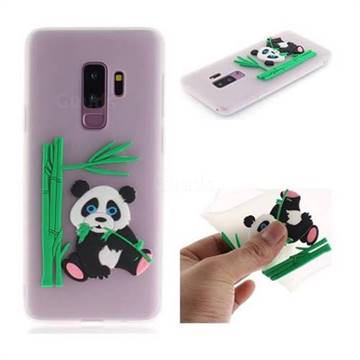 Panda Eating Bamboo Soft 3D Silicone Case for Samsung Galaxy S9 Plus(S9+) - Translucent