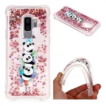 Three Pandas Dynamic Liquid Glitter Sand Quicksand Star TPU Case for Samsung Galaxy S9 Plus(S9+)