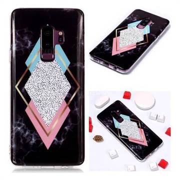 Black Diamond Soft TPU Marble Pattern Phone Case for Samsung Galaxy S9 Plus(S9+)