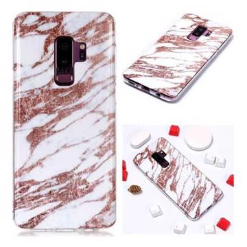 Rose Gold Grain Soft TPU Marble Pattern Phone Case for Samsung Galaxy S9 Plus(S9+)