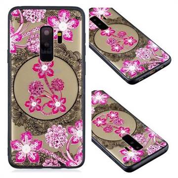 Daffodil Lace Diamond Flower Soft TPU Back Cover for Samsung Galaxy S9 Plus(S9+)