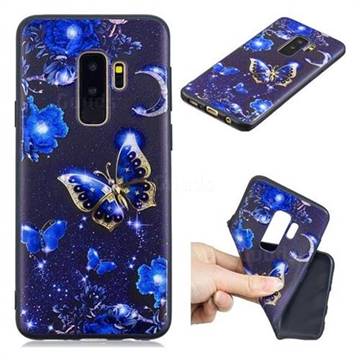Phnom Penh Butterfly 3D Embossed Relief Black TPU Cell Phone Back Cover for Samsung Galaxy S9 Plus(S9+)