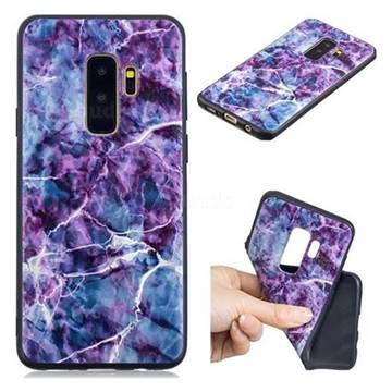 Marble 3D Embossed Relief Black TPU Cell Phone Back Cover for Samsung Galaxy S9 Plus(S9+)