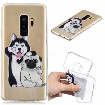Selfie Dog Clear Varnish Soft Phone Back Cover for Samsung Galaxy S9 Plus(S9+)