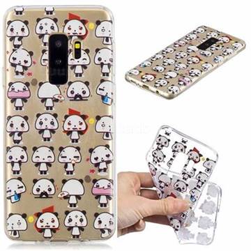 Mini Panda Clear Varnish Soft Phone Back Cover for Samsung Galaxy S9 Plus(S9+)