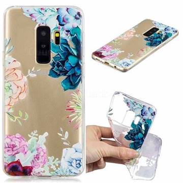 Gem Flower Clear Varnish Soft Phone Back Cover for Samsung Galaxy S9 Plus(S9+)