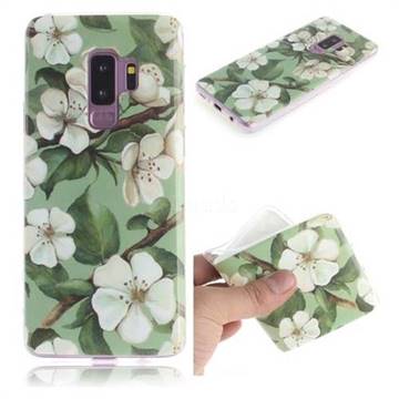 Watercolor Flower IMD Soft TPU Cell Phone Back Cover for Samsung Galaxy S9 Plus(S9+)
