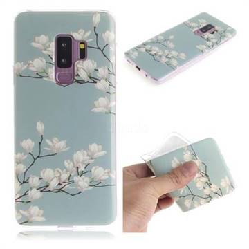 Magnolia Flower IMD Soft TPU Cell Phone Back Cover for Samsung Galaxy S9 Plus(S9+)