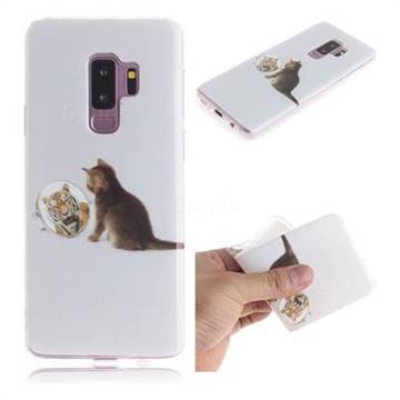 Cat and Tiger IMD Soft TPU Cell Phone Back Cover for Samsung Galaxy S9 Plus(S9+)