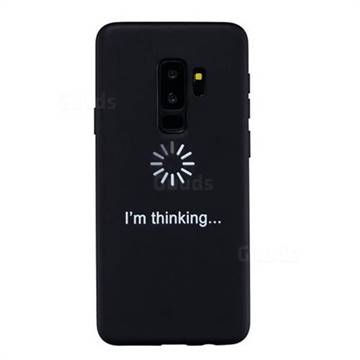 Thinking Stick Figure Matte Black TPU Phone Cover for Samsung Galaxy S9 Plus(S9+)