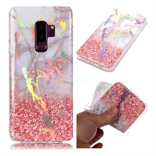 Powder Sandstone Marble Pattern Bright Color Laser Soft TPU Case for Samsung Galaxy S9 Plus(S9+)