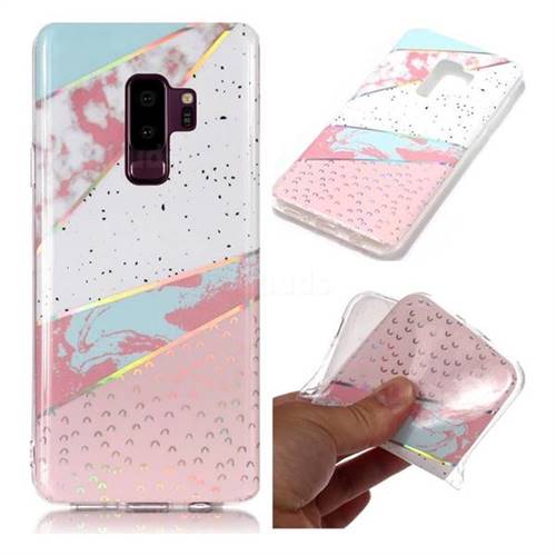 Matching Color Marble Pattern Bright Color Laser Soft TPU Case for Samsung Galaxy S9 Plus(S9+)