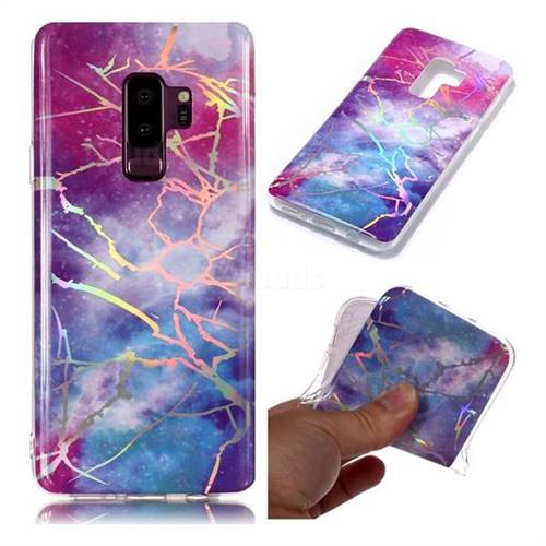 Dream Sky Marble Pattern Bright Color Laser Soft TPU Case for Samsung Galaxy S9 Plus(S9+)