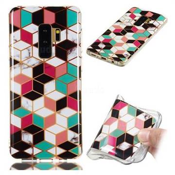 Three-dimensional Square Soft TPU Marble Pattern Phone Case for Samsung Galaxy S9 Plus(S9+)