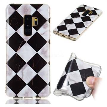 Black and White Matching Soft TPU Marble Pattern Phone Case for Samsung Galaxy S9 Plus(S9+)
