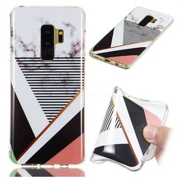 Pinstripe Soft TPU Marble Pattern Phone Case for Samsung Galaxy S9 Plus(S9+)