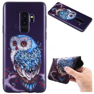 Ice Owl 3D Embossed Relief Black TPU Back Cover for Samsung Galaxy S9 Plus(S9+)