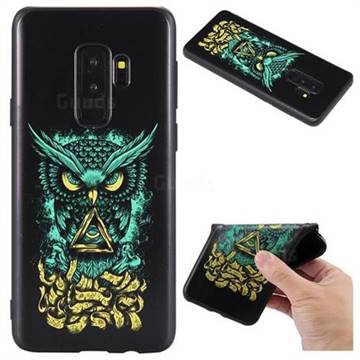 Owl Devil 3D Embossed Relief Black TPU Back Cover for Samsung Galaxy S9 Plus(S9+)