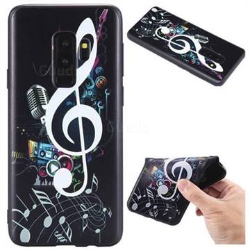 Music Symbol 3D Embossed Relief Black TPU Back Cover for Samsung Galaxy S9 Plus(S9+)