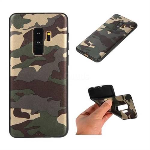 Camouflage Soft TPU Back Cover for Samsung Galaxy S9 Plus(S9+) - Gold Green