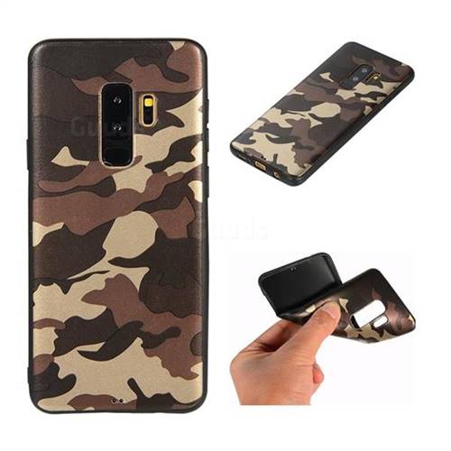 Camouflage Soft TPU Back Cover for Samsung Galaxy S9 Plus(S9+) - Gold Coffee
