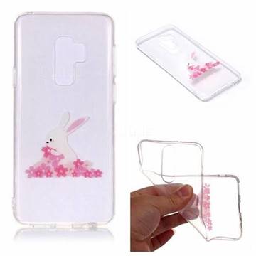 Cherry Blossom Rabbit Super Clear Soft TPU Back Cover for Samsung Galaxy S9 Plus(S9+)