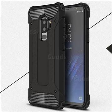 King Kong Armor Premium Shockproof Dual Layer Rugged Hard Cover for Samsung Galaxy S9 Plus(S9+) - Black Gold