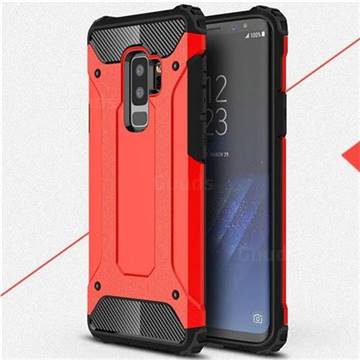 King Kong Armor Premium Shockproof Dual Layer Rugged Hard Cover for Samsung Galaxy S9 Plus(S9+) - Big Red