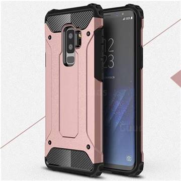 King Kong Armor Premium Shockproof Dual Layer Rugged Hard Cover for Samsung Galaxy S9 Plus(S9+) - Rose Gold