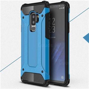 King Kong Armor Premium Shockproof Dual Layer Rugged Hard Cover for Samsung Galaxy S9 Plus(S9+) - Sky Blue