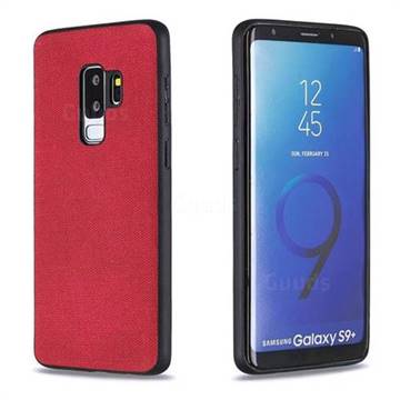 Canvas Cloth Coated Soft Phone Cover for Samsung Galaxy S9 Plus(S9+) - Red