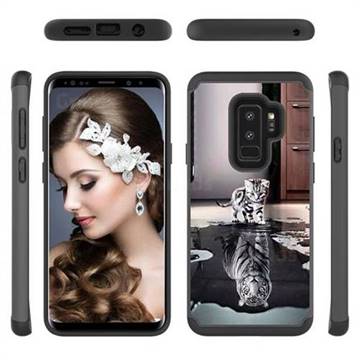 Cat and Tiger Shock Absorbing Hybrid Defender Rugged Phone Case Cover for Samsung Galaxy S9 Plus(S9+)
