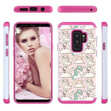 Pink Pony Shock Absorbing Hybrid Defender Rugged Phone Case Cover for Samsung Galaxy S9 Plus(S9+)
